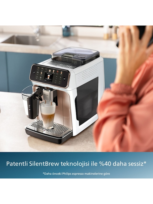 Philips 5500 Serisi Tam Otomatik Espresso Makinesi, Ep5543/90, Beyaz, Gri