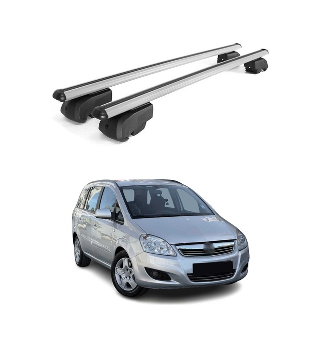 Opel Zafira B 2005-2014 Arası Uyumlu Port Bagaj Taşıyıcı Ara Atkı Alüminyum Gümüş 2 Parça