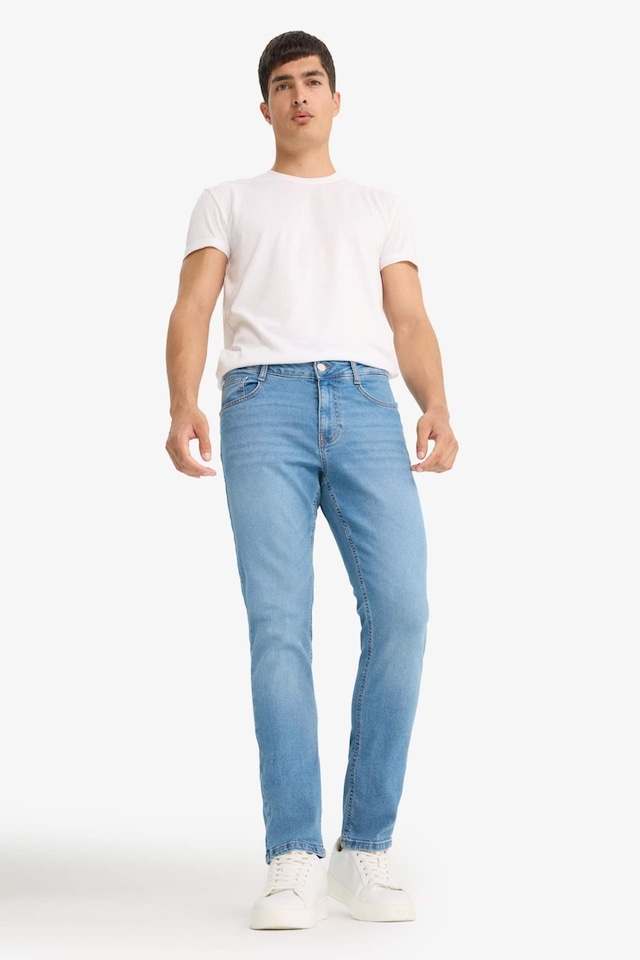 Defacto Carlo Skinny Fit Normal Bel Dar Paça Jean Pantolon F2889ax25aunm28 Mavi