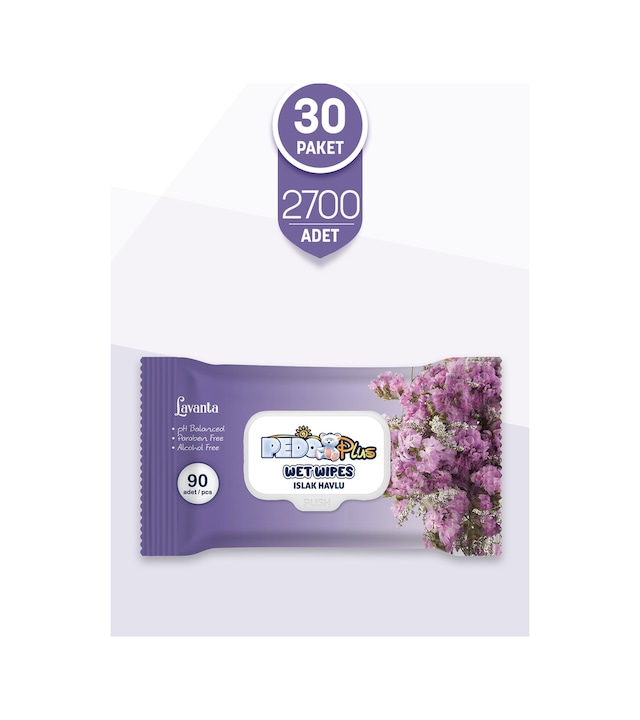 Pedo Lavanta Kokulu Islak Mendil 90'lı 30 Paket