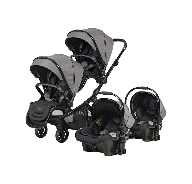 Prego İbiza Plus Travel Sistem İkiz Bebek Arabası 2223 Gri