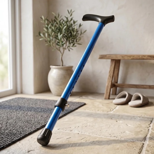Ers- Ayarlanabilir Metal Pimli Baston - Ergonomik Saplı - Yürüyüş Desteği