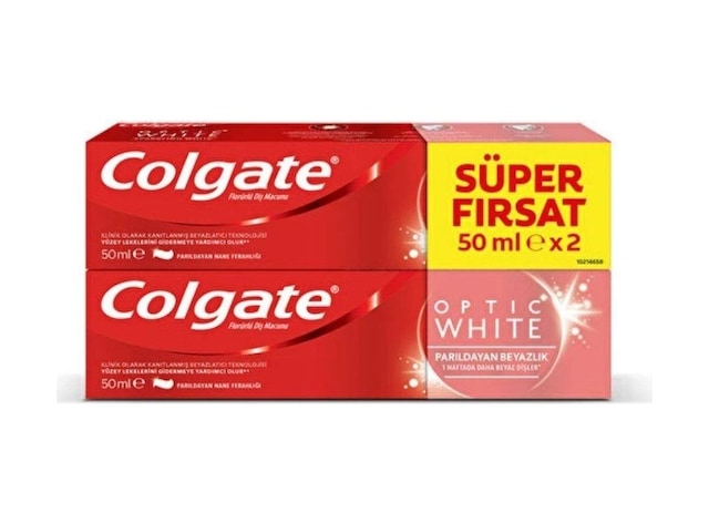 Colgate Optik White Parıldayan Beyazlık Diş Macunu 2 x 50 ML
