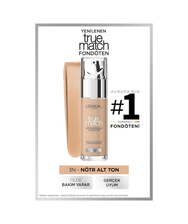 L'Oreal Paris True Match Fondöten 3N Creamy Beige 30 ML