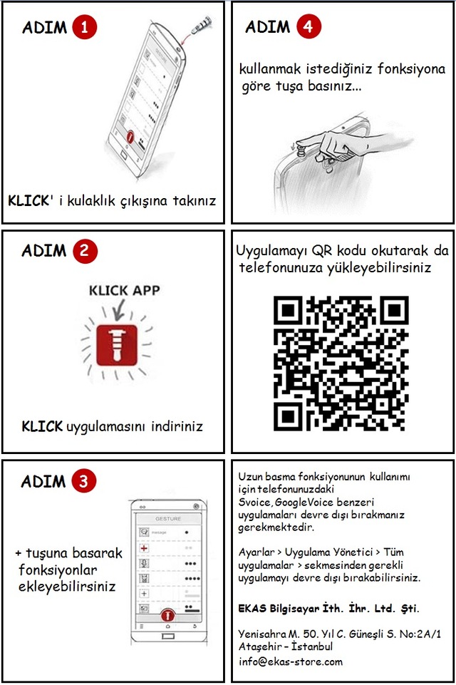klick akilli tus android kisayol tanimlama tusu