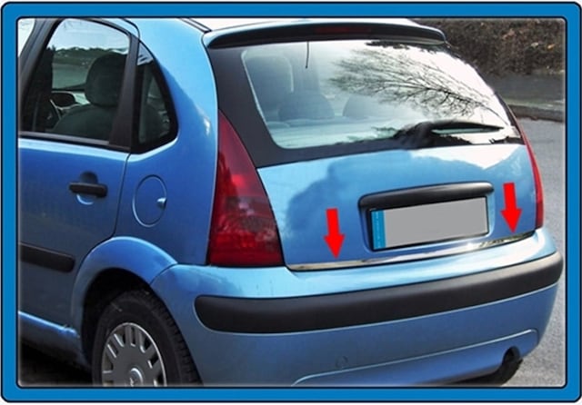 Citroen C3 Krom Bagaj Alt Çıta 2002-2009 Paslanmaz Çelik