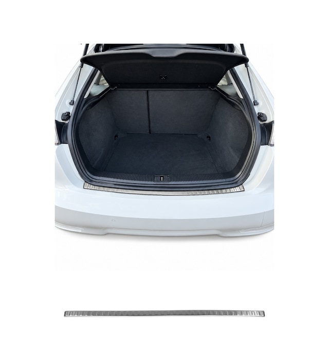 Audi A3 8pa Sportback 2008-2013 Uyumlu Krom Arka Tampon Eşiği Paslanmaz Çelik Taşlı Mat