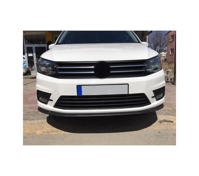 Volkswagen Caddy Mk4 Uyumlu Ön Lip Tampon Eki Body Kit Yumuşak Mat Siyah Kırılmaz