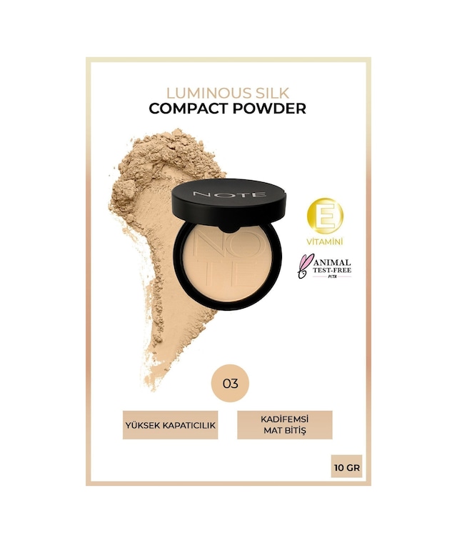 Luminous Silk Compact Powder Mat Bitişli Toz Pudra - 03 Medium Beige