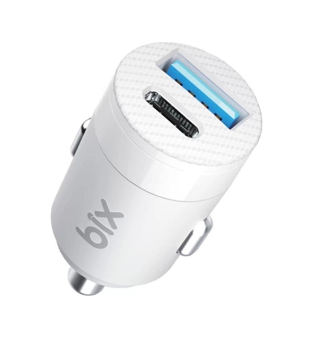 Bix 65w Type-c Pd 3.0 Ve Usb-a Çift Portlu Araç İçi Hızlı Şarj Cihazı Beyaz