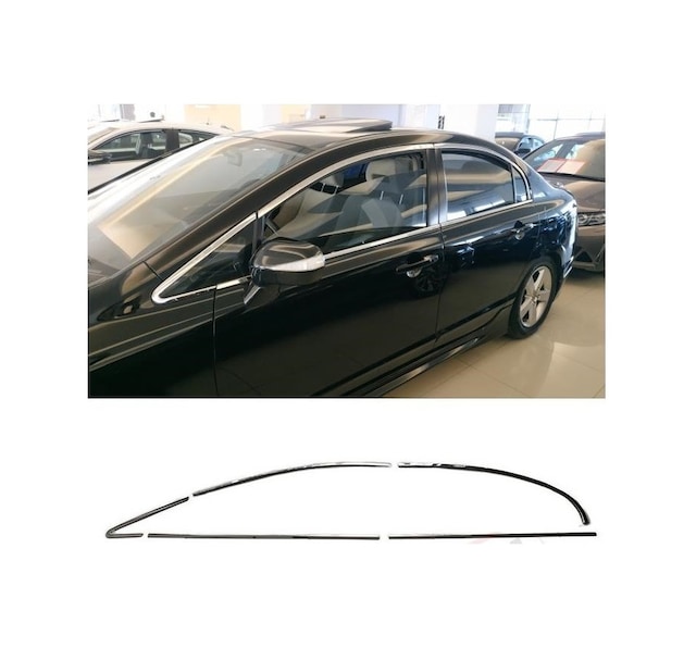 Honda Civic Fd6 Cam Çerçevesi Kenar Çıtası Krom Tamtur 2006 201