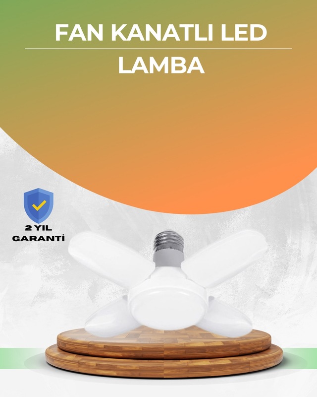 Tasarruflu Pervane Led Ampül 4 Kollu 60 Watt Geniş Alan Aydınlatm
