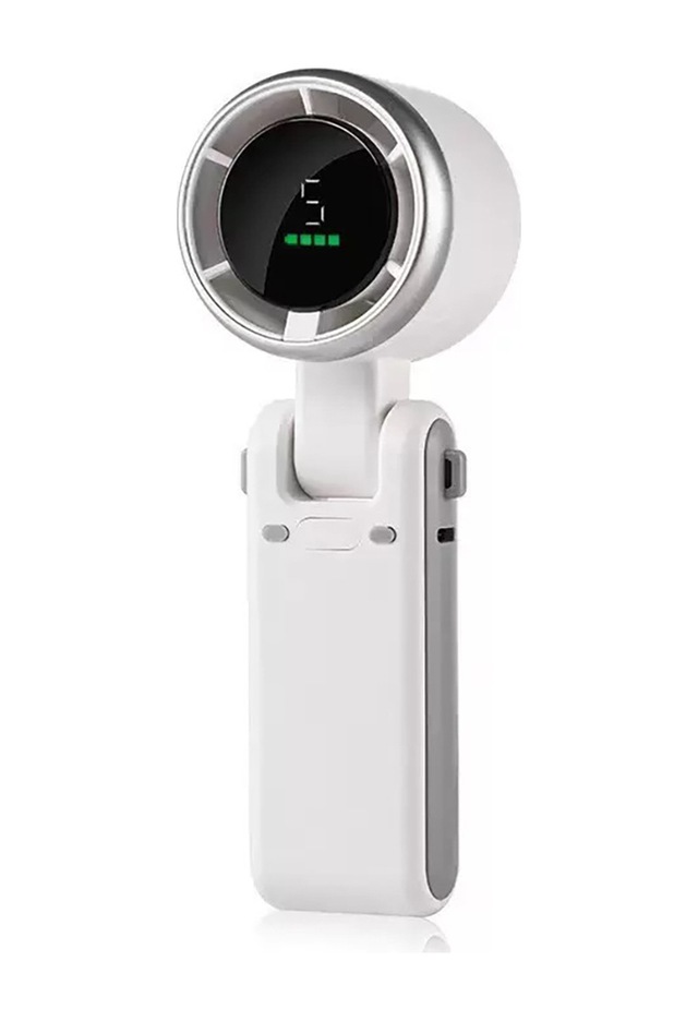 Maks Technology Mkst Dd5021 Dijital Led Göstergeli Boyun Askılı Katlanabilir Portatif Mini Soğutucu El Fanı - Beyaz