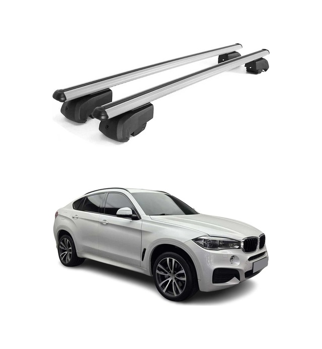Bmw X6 F16 2014-2019 Arası Uyumlu Port Bagaj Taşıyıcı Ara Atkı Alüminyum Gümüş 2 Parça