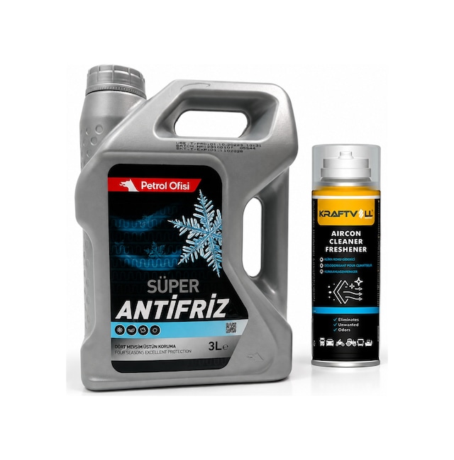 Petrol Ofisi Super Antifriz Yeşil 3lt + Klima Bombası 200 Ml