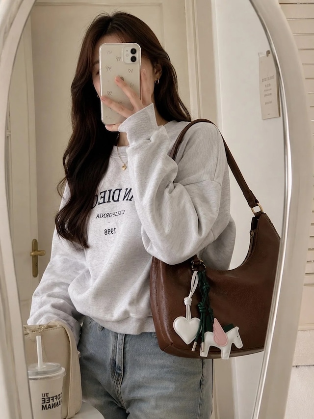 Ers 3 Lü Deri Çanta Charm Seti Kalp & At Figürlü Kore Tarzı Çanta Aksesuarı Bag Charm Anahtarlık