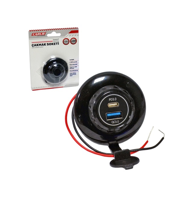 Carub Çakmak Soketi 9-30v Marine Tip 1 Type-c + 1 Usb Br1700818