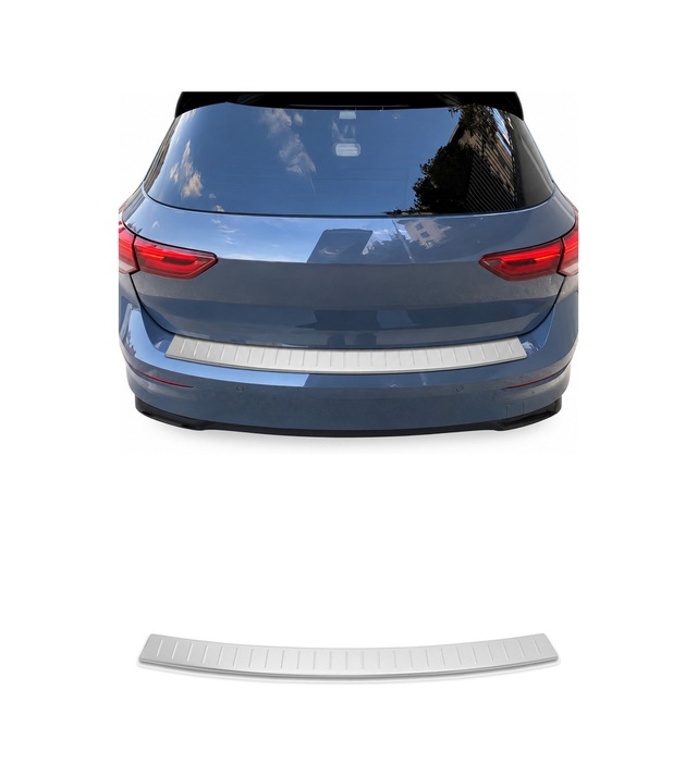 Vw Golf Vııı Hatchback 2019-2027 Uyumlu Krom Arka Tampon Eşiği Paslanmaz Çelik Taşlı Mat