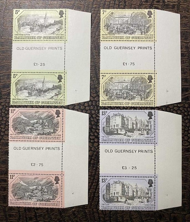 İngiltere 1978 İngiliz Sömürge Bailiwick Of Guernsey Old Guernsey Prints 1st Series Mnh Bloklar