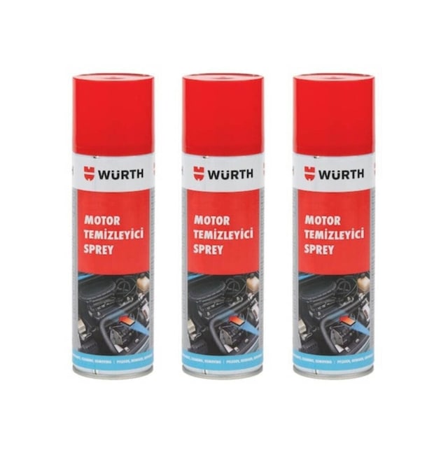 Würth Motor Temizleyici Temizleme Spreyi 3 x 500 ML