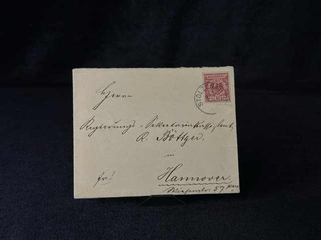 Deutsches Reich 1893 Yılında Alman İmparatorluğu Döneminde Postadan Geçmiş Zarf Reichspost 10 Pfennig Pullu