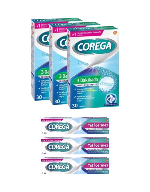 X3 3 Dakikada Diş Protezi Temizleyici 30 Tablet + X3 Tat İçermez Diş Protezi Yapıştırıcı 40 Gr