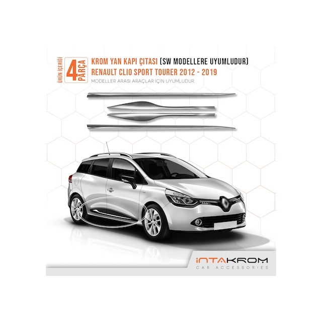 Renault Clio 4 Sport Tourer Krom Yan Kapı Çıtası 2012-2021