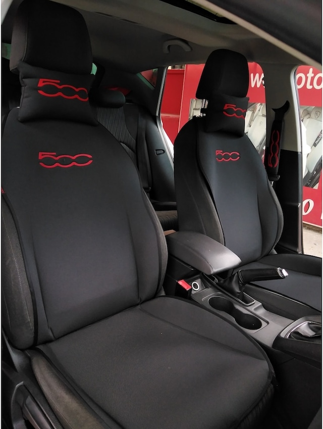Fiat 500 Nakışlı Ön Ikili Oto Koltuk Kılıfı
