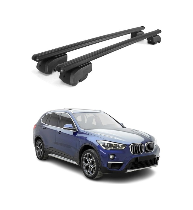 Bmw X1 F48 2015-2022 Arası Uyumlu Port Bagaj Taşıyıcı Ara Atkı Alüminyum Siyah 2 Parça