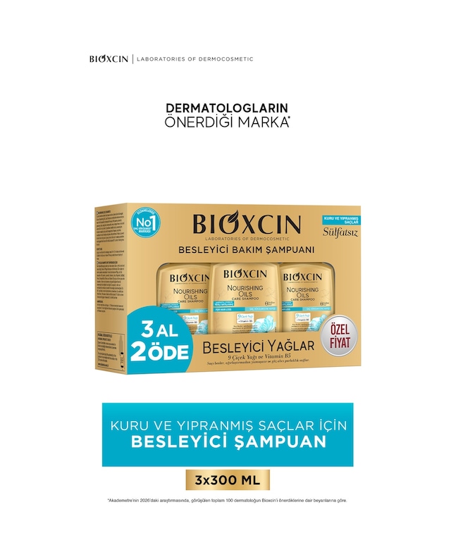 Bioxcin Besleyici Yağlar Şampuan 300 Ml - 3 Al 2 Öde