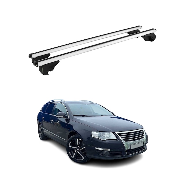 Vw Passat B6 Station Wagon 2005-2010 Arası Uyumlu Port Bagaj Taşıyıcı Ara Atkı Alüminyum Gümüş 2 Parça