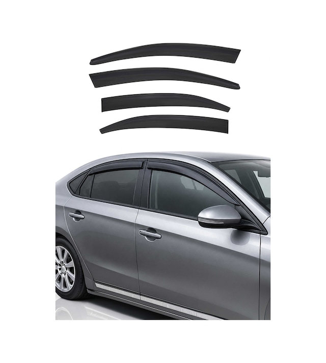 Vw Jetta A6 Sedan 2010-2017 Uyumlu Araca Özel Sport Style Akrilik Cam Rüzgarlığı Koyu Duman 4 Parça