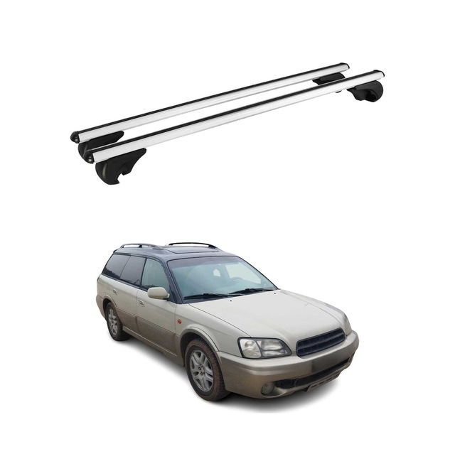 Subaru Outback Iı 1999-2004 Arası Uyumlu Port Bagaj Taşıyıcı Ara Atkı Alüminyum Gümüş 2 Parça