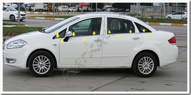 Markadan Fiat Linea Krom Cam Çıtası 2006-2018 8 Parça Paslanmaz Ç