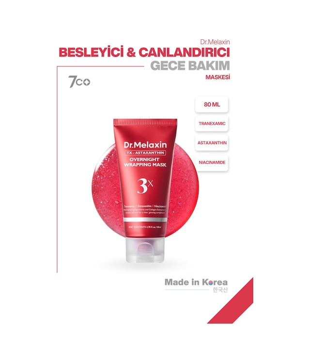 Leke Karşıtı Aydınlatıcı Onarıcı Astaxanthin İçeren Soyulabilen Gece Maskesi 80ml
