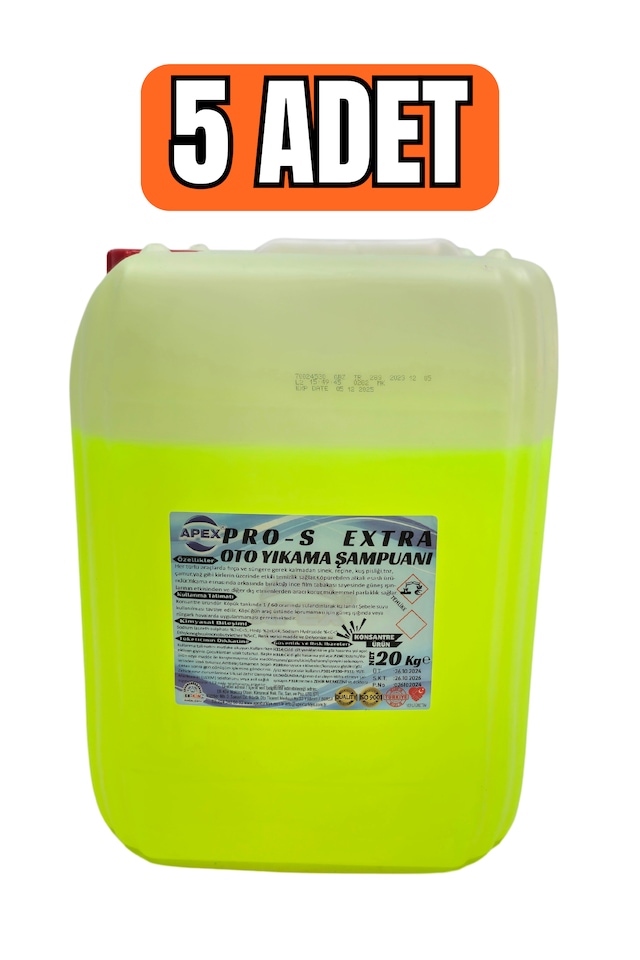 Profesyonel Fırçasız Oto Yıkama Şampuanı 20 Kg X 5 Ekonomik Set