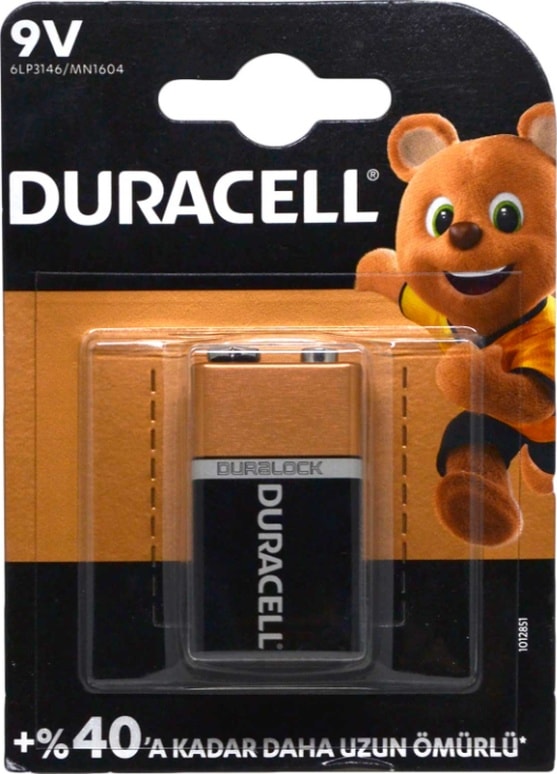 Duracell 6LR61/MN1604 Alkalin 9V Pil 4'lü