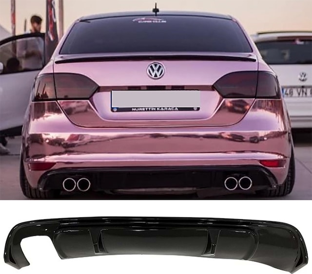 Vw Jetta Mk6 R Difüzör Difizör Plastik Parlak Siyah 2014 2015 2016 2017 2018 Arka-bodykit-ek-karlık