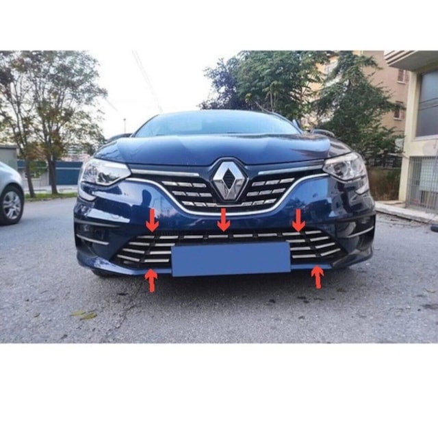 Ototunıng53 Renault Megane 4 Krom Ön Tampon Çıtası 8 Prç. 2020