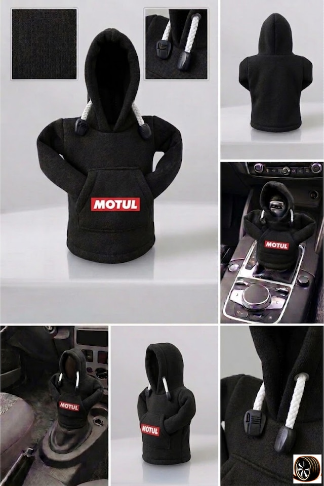 Motul Tasarım Hoodie Vites Topuzu Kılıfı - Universal Sweatshirt Model Vites Aksesuarı Siyah