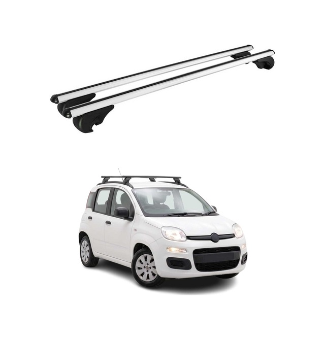 Fiat Panda Iıı 2012-2027 Arası Uyumlu Port Bagaj Taşıyıcı Ara Atkı Alüminyum Gümüş 2 Parça