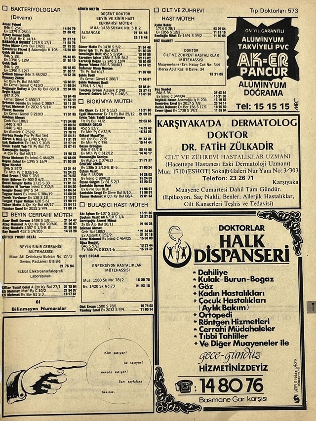 İzmir 1982-1983 Meslek Reklam İlanı Efemera S573 Teşhir Ürün