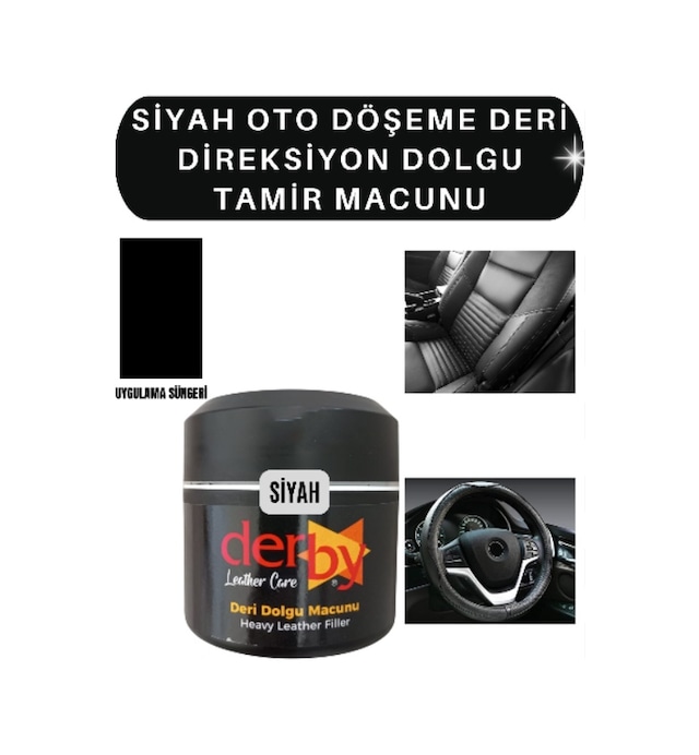 Derby Siyah Deri Döşeme Çatlak Dolgu Tamir Macunu