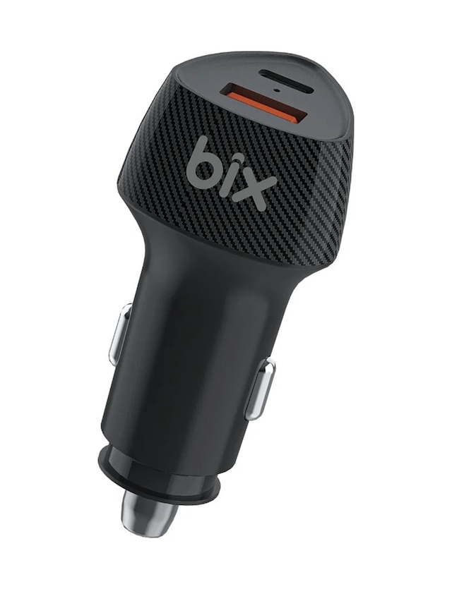 Bix Bxacp52w 52.5w Çift Portlu Type-c Ve Usb-a Araç İçi Hızlı Şarj Cihazı Siyah
