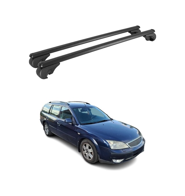 Ford Mondeo Iı Station Wagon 2001-2007 Arası Uyumlu Port Bagaj Taşıyıcı Ara Atkı Alüminyum Siyah 2 Parça