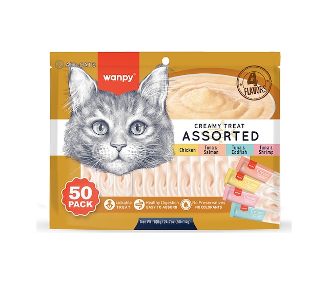 Karışık 4 Lezzetli Krema Kedi Ödülü 50 14 Gr Rac-mix