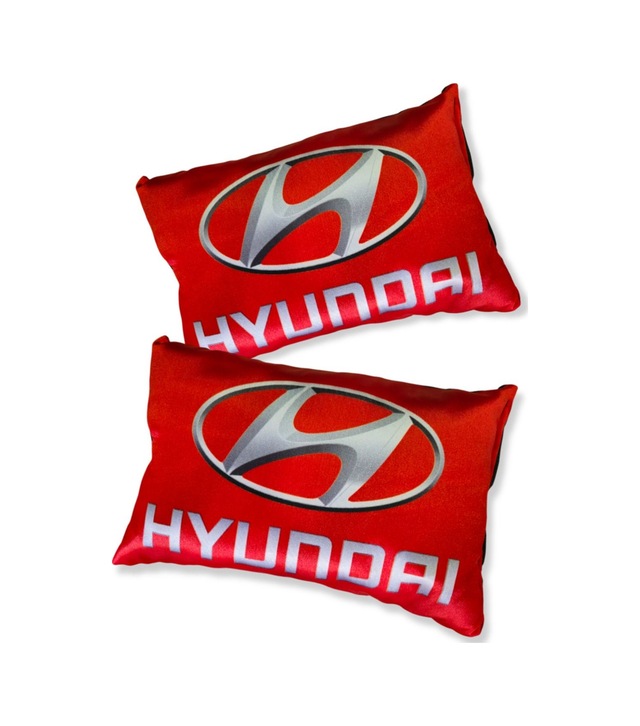 Hyundai Uyumlu Dijital Baskılı Kırmızı Araç Seyahat Boyun Yastık 2'li Set Mavi