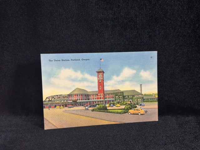 1930-1940 Amerika Unıon Statıon Railroad Portland Oregon Postcard Vıntage Linen Kartpostal Teşhir Ürün