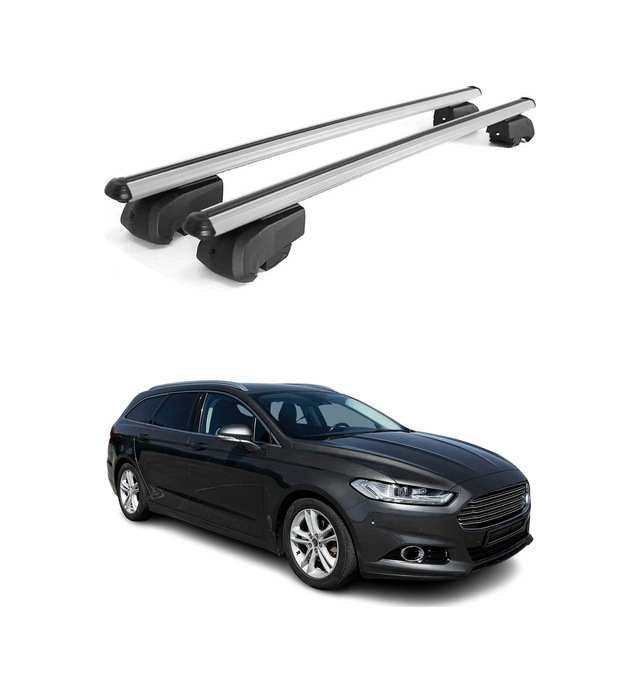 Ford Mondeo Iv Station Wagon 2014-2022 Arası Uyumlu Port Bagaj Taşıyıcı Ara Atkı Alüminyum Gümüş 2 Parça