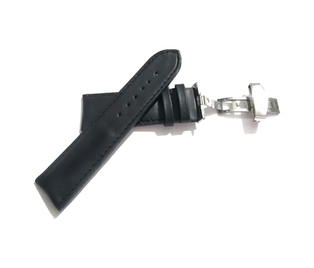 Fado Her Saate Uygun Kelebek Toka 24 Mm Hakiki Deri 256 Gumuş Toka Siyah Siyah